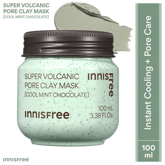 Innisfree Volcanic Pore Clay Mask - Cool Mint Choco Clogged Pores, Oil Control, Blackhead (100 ml)