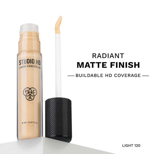 PAC Studio HD Liquid Concealer Radiant Matte Longwear Buildable Coverage - HD Light 120 (8 ml)