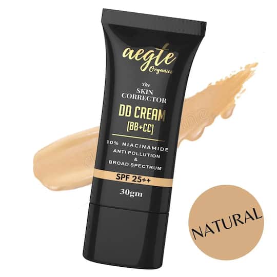 Aegte Organics Skin Corrector DD Cream (BB+CC) Broad Spectrum SPF 25++ - Natural (30g)