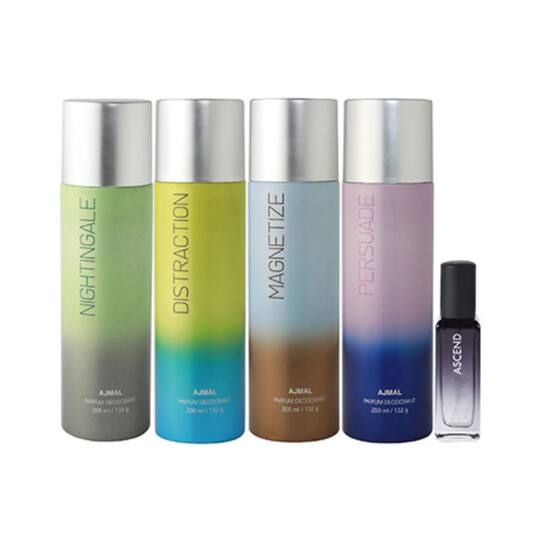 AJMAL Nightingale & Distraction & Magnetize & Persuade Deo & Ascend Eau De Parfum (5Pc)