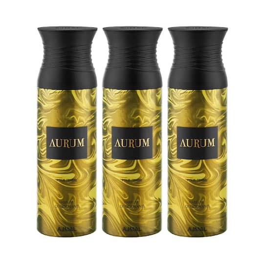 AJMAL Aurum Deodorant Body Spray - Pack of 3 (200ml Each)