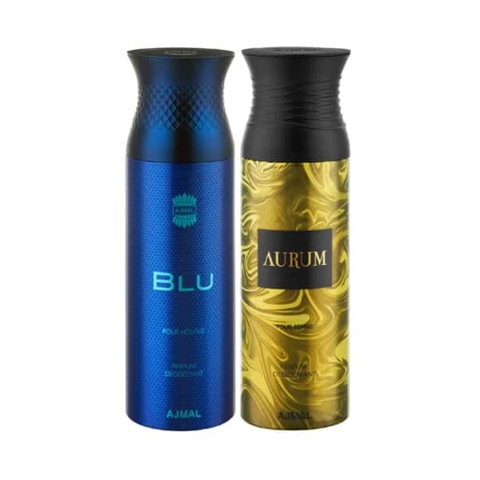 Ajmal Blu & Aurum Deodorant Body Spray - Pack of 2 (200ml Each)