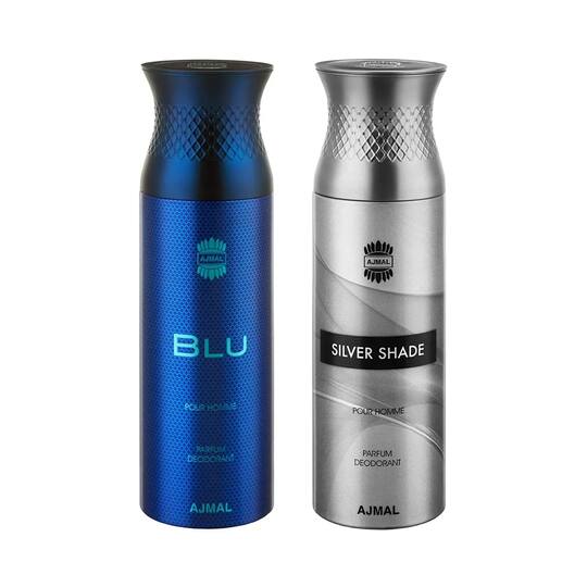 AJMAL Blu & Silver Shade Deodorant Body Spray (2 Pcs)