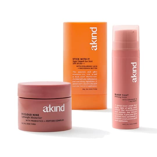 Akind Happy Skin Trio Normal Skin Combo - Serum + Moisturiser + Sun Stick