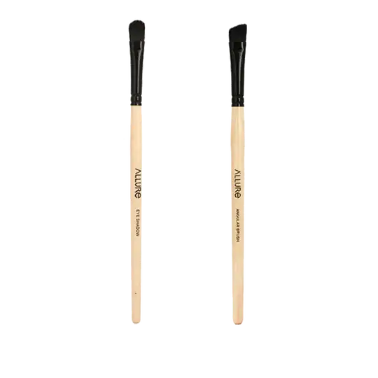 Allure Classic Eye Shadow Brush & Angular Brush Combo - (2Pcs)