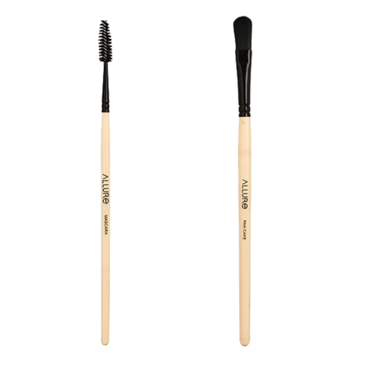 Allure Classic Mascara Brush & Pan Cake Brush Combo - (2Pcs)