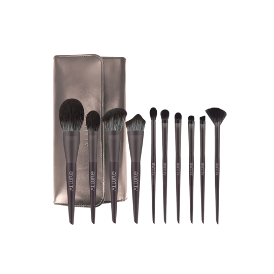 Allure Professional Makeup Brush Set with Makeup Brushes Bag - (10Pcs)