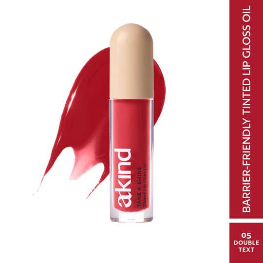 Akind Take A Shine Lip Gloss Oil, Hydrating & Lip Barrier-Friendly - Double Text (4 ml)