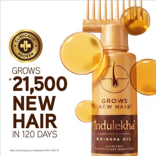Indulekha Bringha Hair Oil with 11 Herbs Ayurvedic Hair Oil for Hair Growth (100 ml)