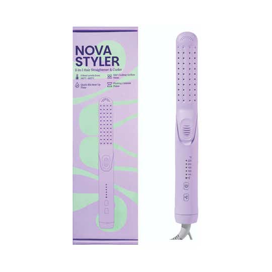 Heatwave Nova Styler 3-in-1 Hair Straightener & Curler - Lavender