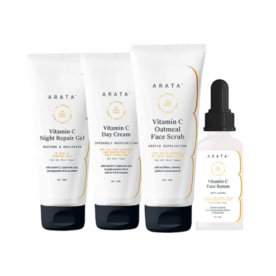 Arata Vitamin C Overnight Face Care Regime (4Pcs)