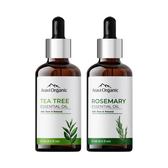 Aravi Organic Tea Tree & Rosemary Essential Oil Combo Pack (2Pcs)