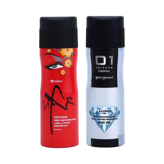 Archies Parfum UXR and 01 Black Diamond Deodorant Combo (2Pcs)