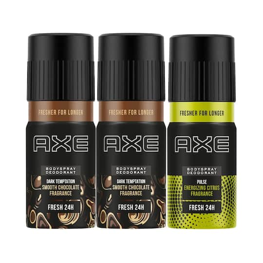 AXE Dark Temptation And Pulse Fresh 24H Deodorant Body Spray For Men (3Pcs)
