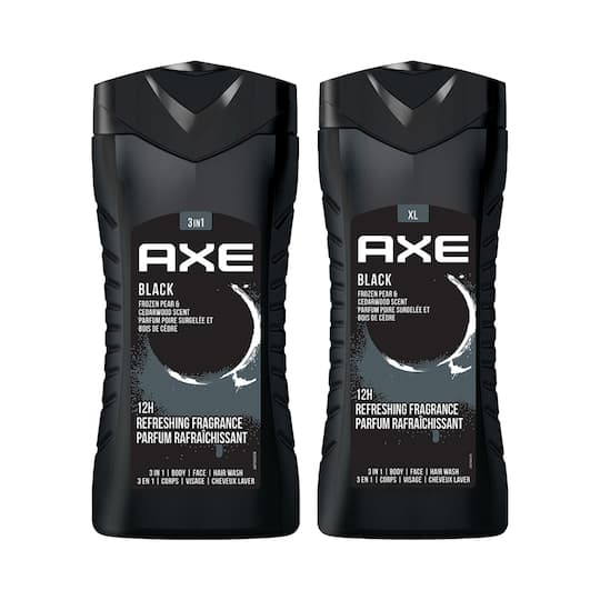 AXE Black 3 In 1 Body Face & Hair Wash & Black 3 In 1 Body Face & Hair Wash For Men Fragrance Combo