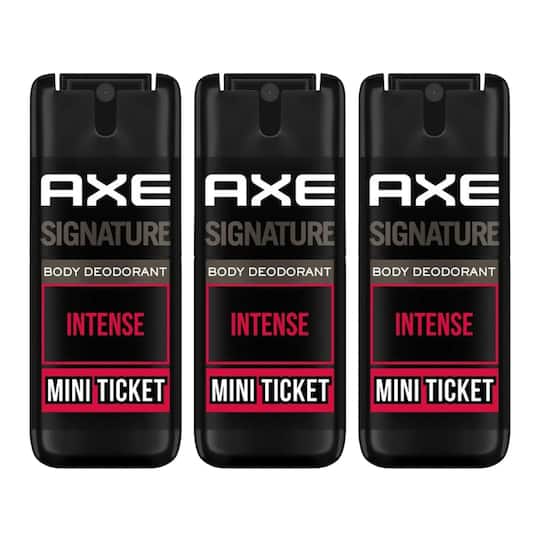 AXE Signature Mini Ticket Intense Pocket Deodorant For Men (10 ml) (Pack Of 3)
