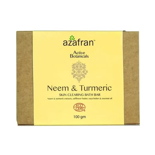 Azafran Active Botanicals Neem & Turmeric Skin Clear Bath Bar - (100g)