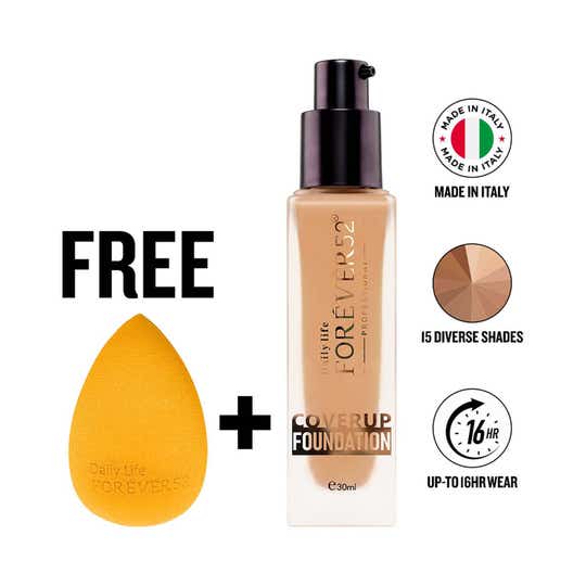 Daily Life Forever52 Coverup Foundation + Beauty Sponge - Maron 30.3 (2 pcs)