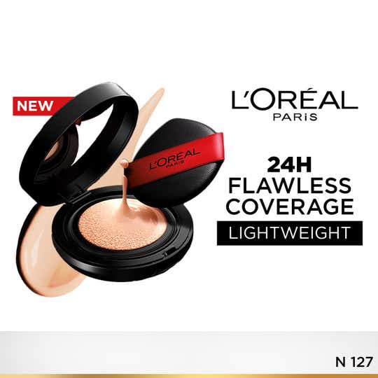 L'Oreal Paris Infallible Cushion Foundation 24Hr Full Coverage Glass-Skin Finish - ShadeN127 (11 g)