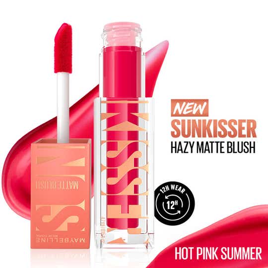 Maybelline New York Sunkisser Hazy Matte Blush 12H Sunkissed Cheeks - Hot Pink Summer (4.7 ml)