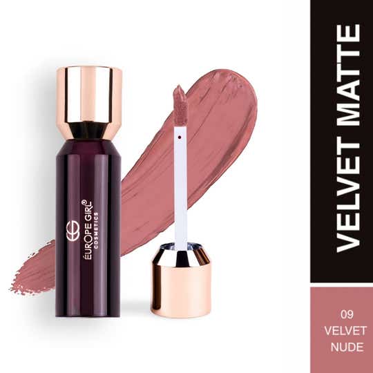 Europe Girl Velvet Matte Liquid Lipstick - Velvet Nude 09 (3.5 g)