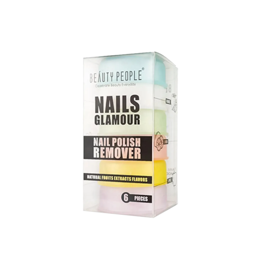 Beauty People Glamour On The Go Nail Paint Remover Pads Pack of 6 Multi Flavour (1Pc)