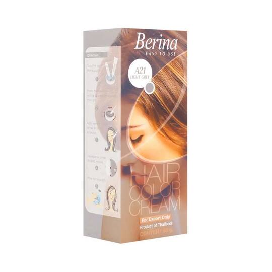 Berina Cream Hair Color - A21 Light Grey (60g)