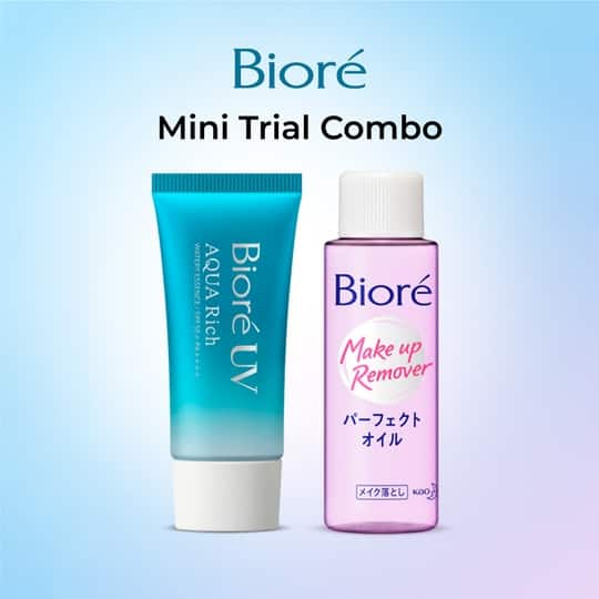 Biore Uv Aqua Rich Sunscreen SPF 50+ Pa++++ (15 g)and Makeup Remover Cleansing Oil (50 ml) Combo