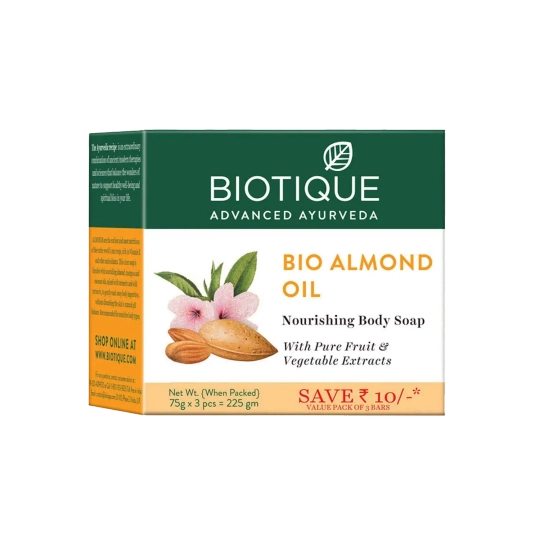 Biotique Bio Almond Oil Nourishing Body Soap - (3 Pcs)