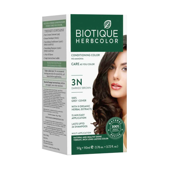 Biotique Bio Herbcolor Hair Color - 3N Darkest Brown (50g+110ml)