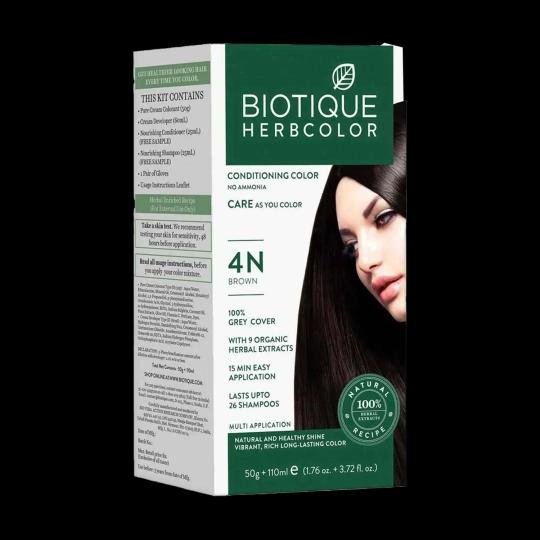 Biotique Bio Herbcolor Hair Color - 4N Brown(50g+110ml)