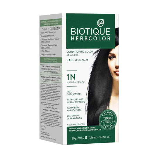 Biotique Bio Herbcolor Hair Color - 1N Natural Black (50g+110ml)