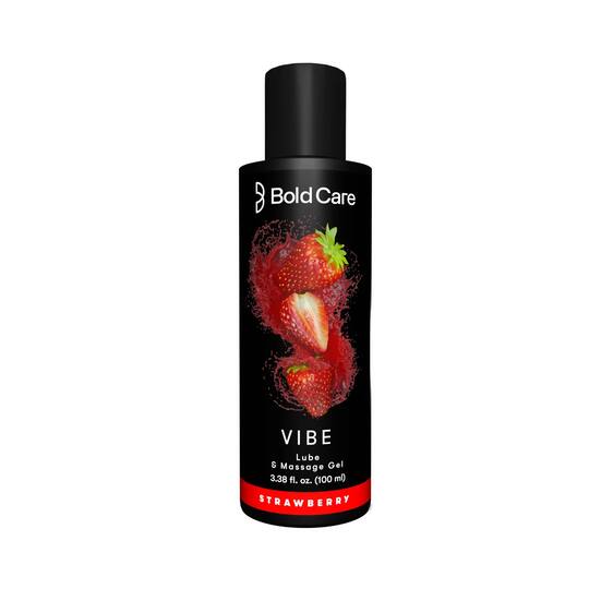 Bold Care Vibe - Natural Personal Lubricant for Men and Women - Premium Strawberry Flavour (100ml)