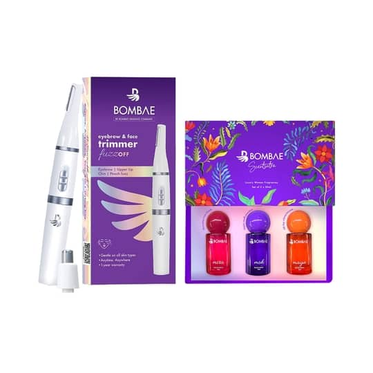 Bombae 6-in-1  Eyebrow and Face Trimmer (1 pc) & Scentsutra Perfume (3 pcs) Set for Women Combo