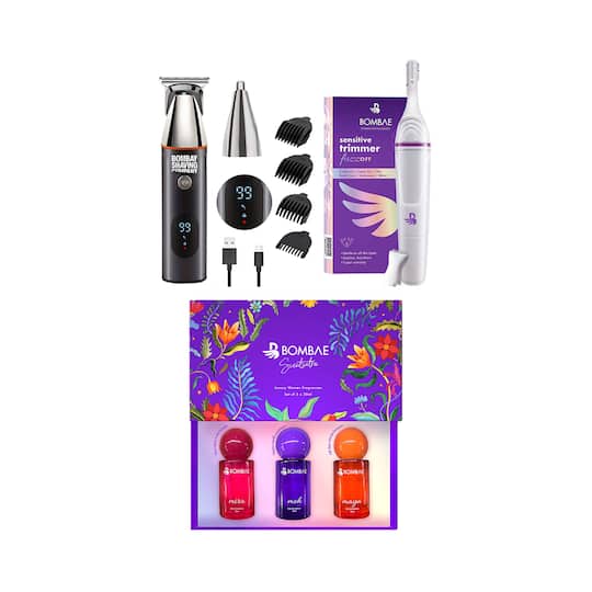 Bombay Shaving Company Mens Trimmer + Bombae Womens 6-in-1 Trimmer & Scentsutra Perfume Set Combo