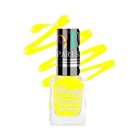 Bonjour Paris Coat Me Neon Satin Matte Nail Polish - 48 Fluorescent Yellow (9ml)