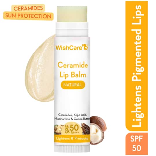 WishCare Ceramide Lip Balm with  SPF 50 PA+++ Kojic Acid & Niacinamide (5g)