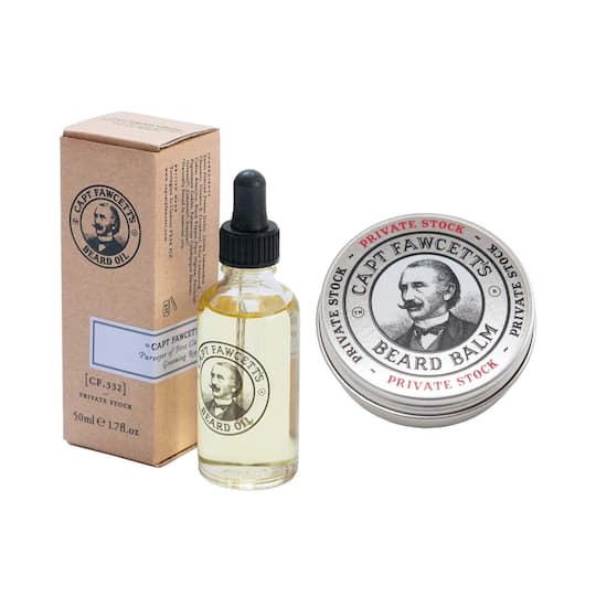 Captain Fawcett Private Stock Beard Oil (50 ml) & Private Stock Beard Balm (60 ml) Combo