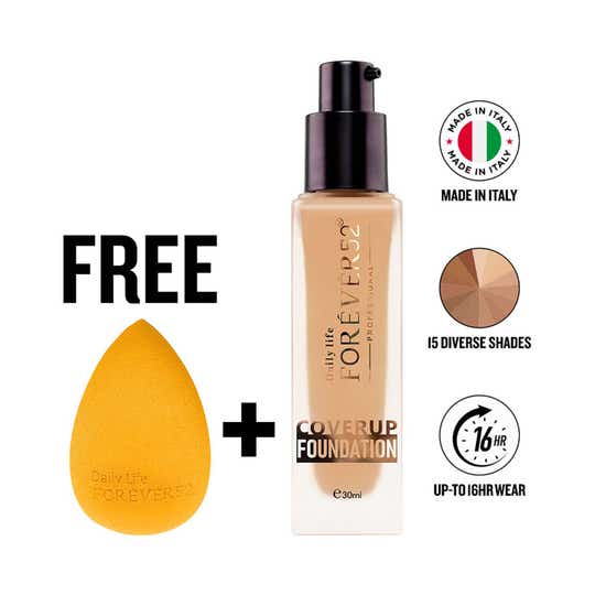 Daily Life Forever52 Coverup Foundation + Beauty Sponge - Cola 30.2 (2 pcs)
