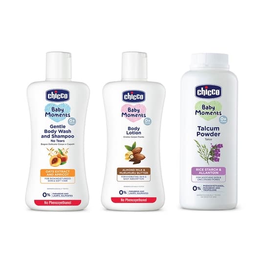 Chicco BM shampoo (200 ml) + Chicco BM body lotion (200 ml) + Chicco BM talcum powder (150 g) Combo