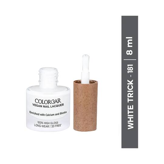Colorbar Vegan Nail Lacquer - 181 White Trick (8ml)