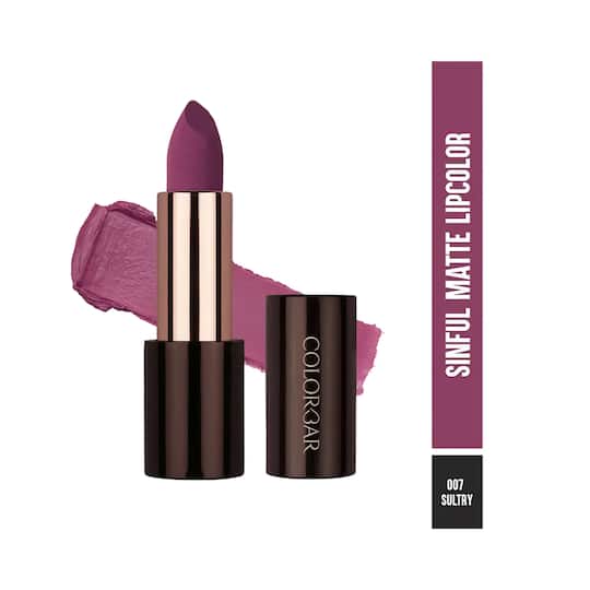 Colorbar Sinful Matte Lipstick - 007 Sultry Purple (3.5gm)