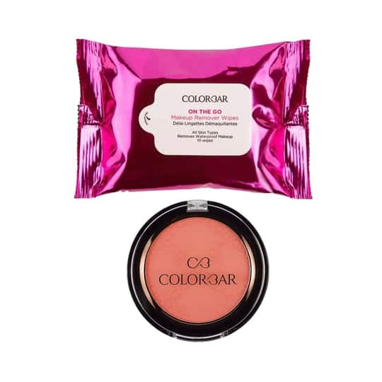 Colorbar Cheek illusion Blush + On The Go Makeup Remover Wipes Combo