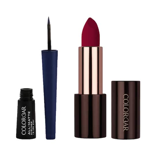 Colorbar All-Matte Eyeliner - 003 Matte Blue + 013 Kinky Combo