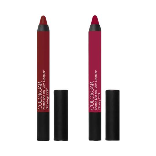 Colorbar Matte Me As I Am Lipcolor - 002 Sabotage + 018 Devilry Combo