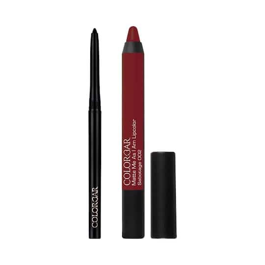 Colorbar Intensely Rich Kajal + Matte Me As I Am Lipcolor - 002 Sabotage Combo