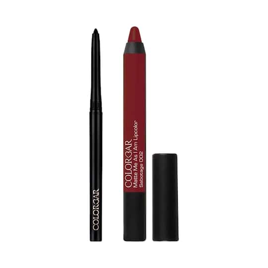 Colorbar Intensely Rich Kajal + Matte Me As I Am Lipcolor - 002 Sabotage Combo