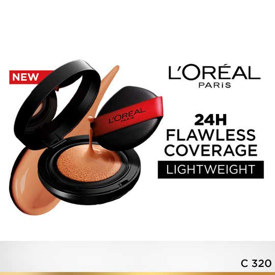 L'Oreal Paris Infallible Cushion Foundation 24Hr Full Coverage Glass-Skin Finish - ShadeC320 (11 g)