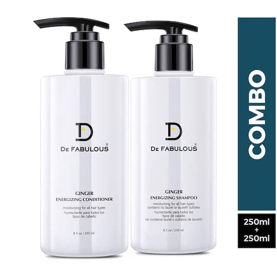 De Fabulous Ginger Energizing Shampoo and Conditioner (250 ml) Combo