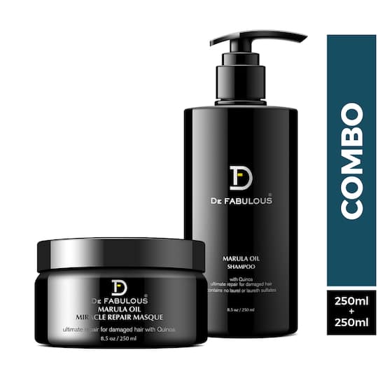 De Fabulous Marula Oil Shampoo and Masque - (250 ml) Combo